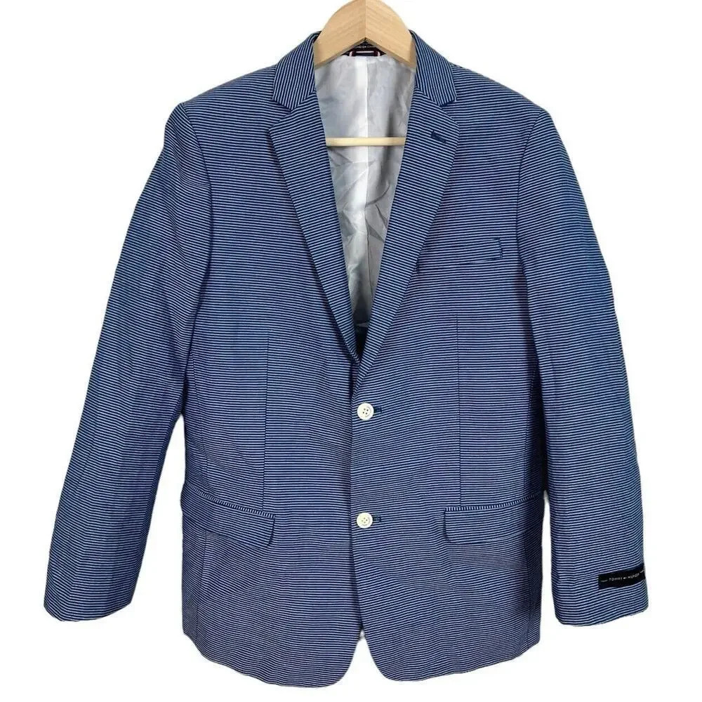 NWT Boy’s Tommy Hilfiger Legacy Blazer Suit Jacket Size 20 Striped Lined Dressy